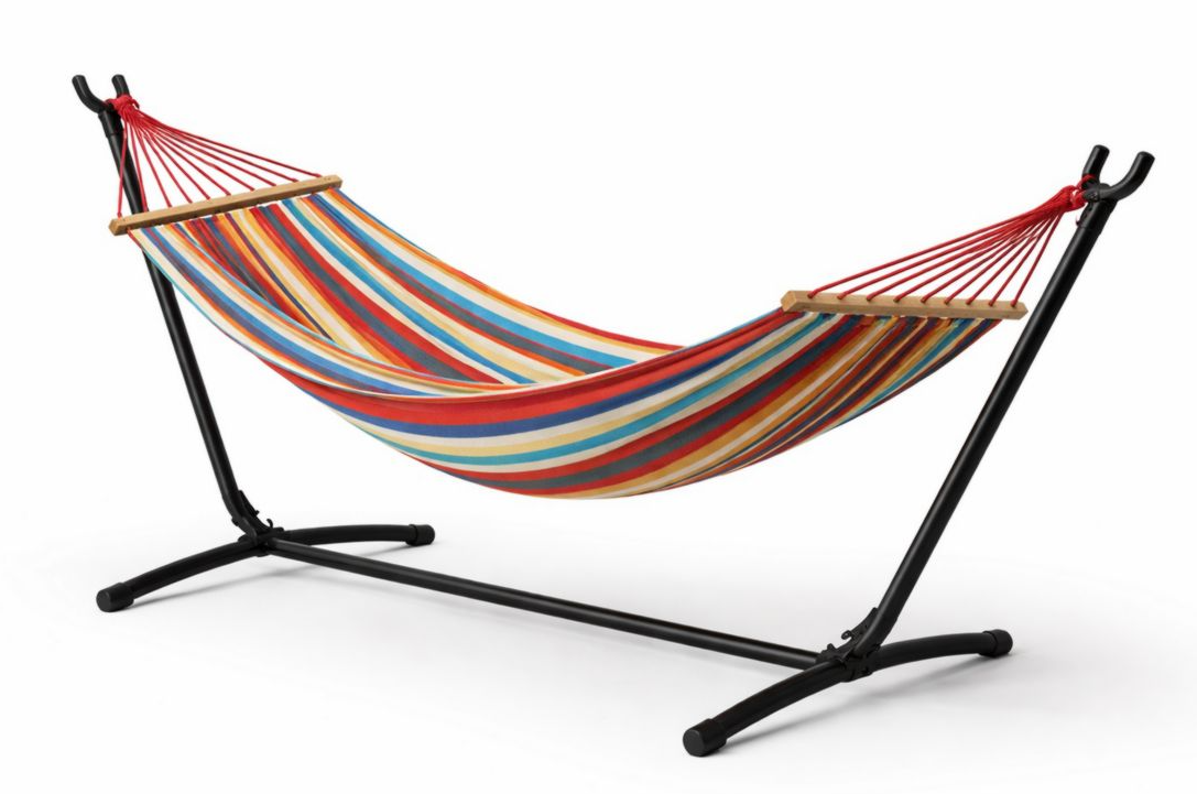 Amaca con Struttura in Acciaio e Tessuto Multicolore