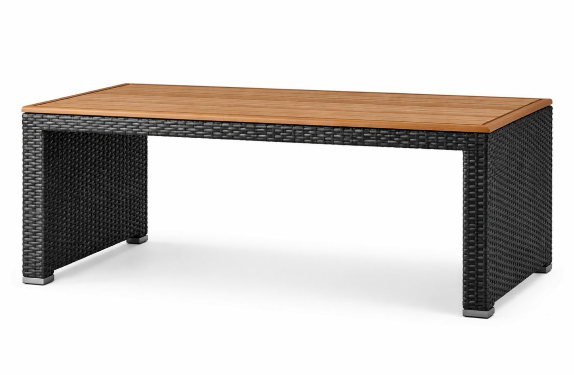 Tavolo da giardino in legno di teak e rattan sintetico