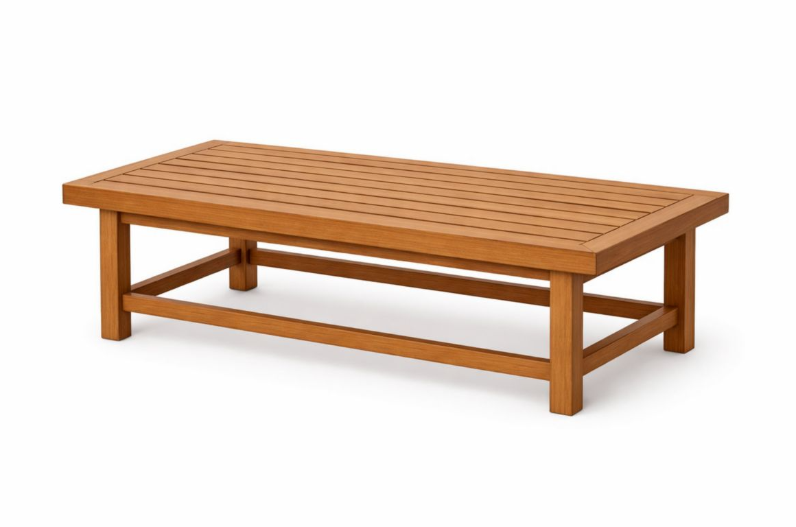 Tavolino rettangolare in legno teak 120x60x40 cm